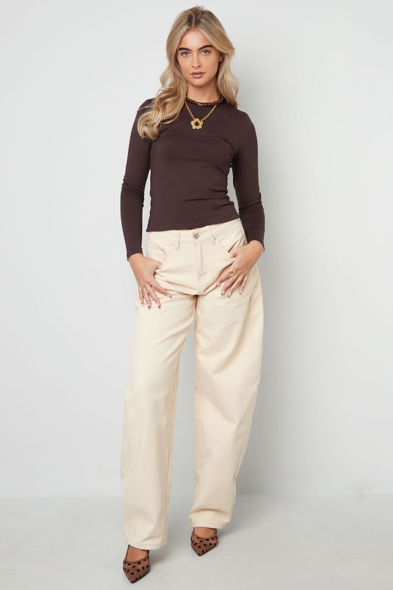 Nylon Lange mouwen tops Effen kleur Basic All Fit Kleding