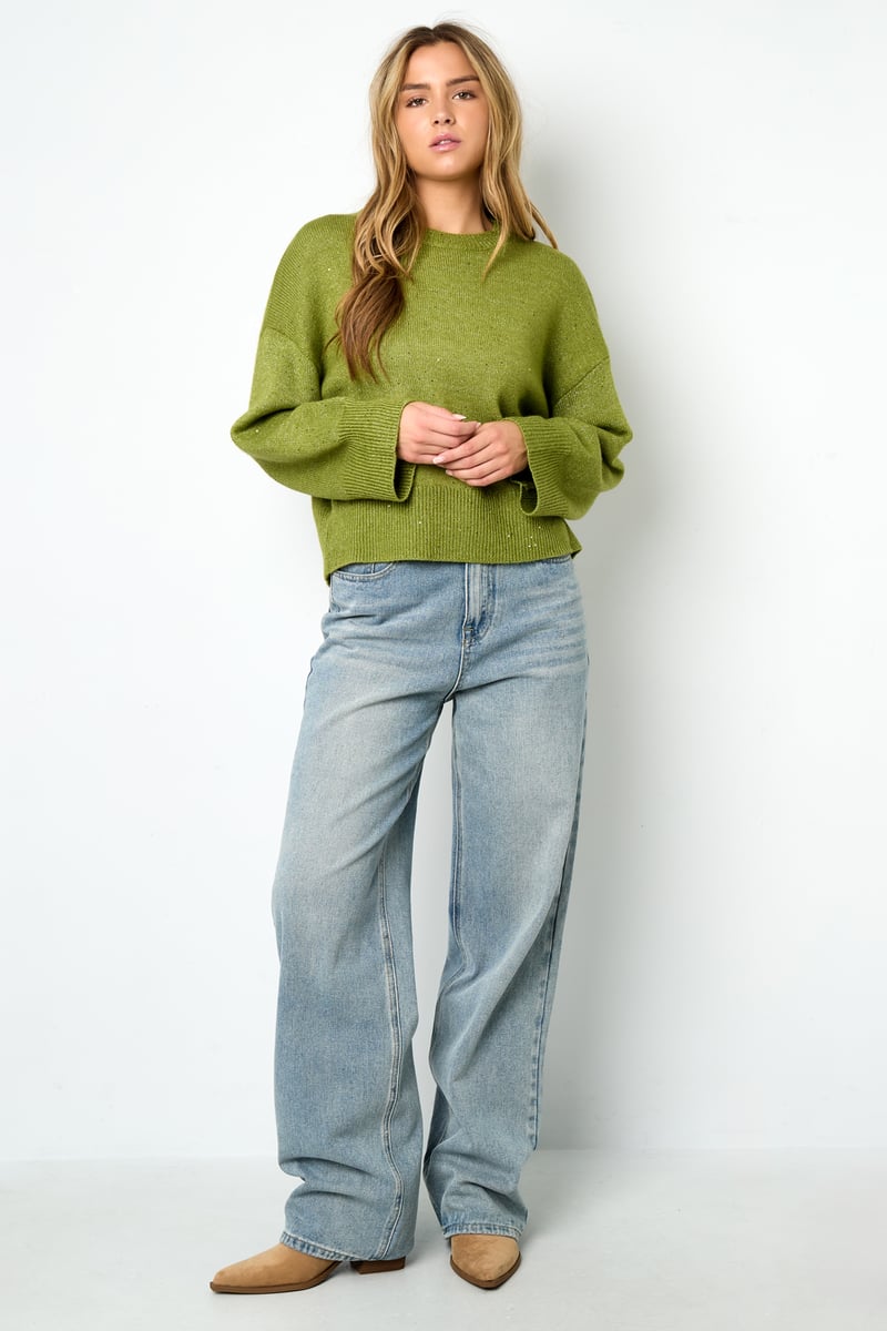 Glinsterende gebreide trui